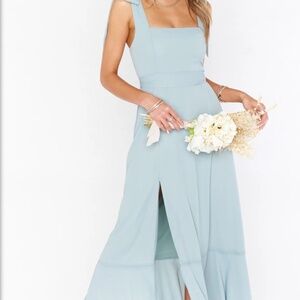 Show Me your Mumu Claire Midi Dress in  Silver Sage Crisp